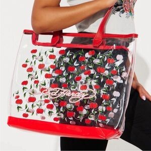 Ed Hardy Red Cherry Transparent Tote